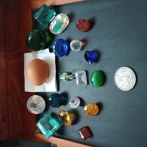 17 LOOSE GEMSTONES; 450 -CARAT to 50-CARAT, EACH! LAB - CREATED; ASSORTED COLORS